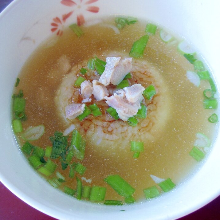 水炊きの残りで☆焼きおにぎりのスープ茶漬け